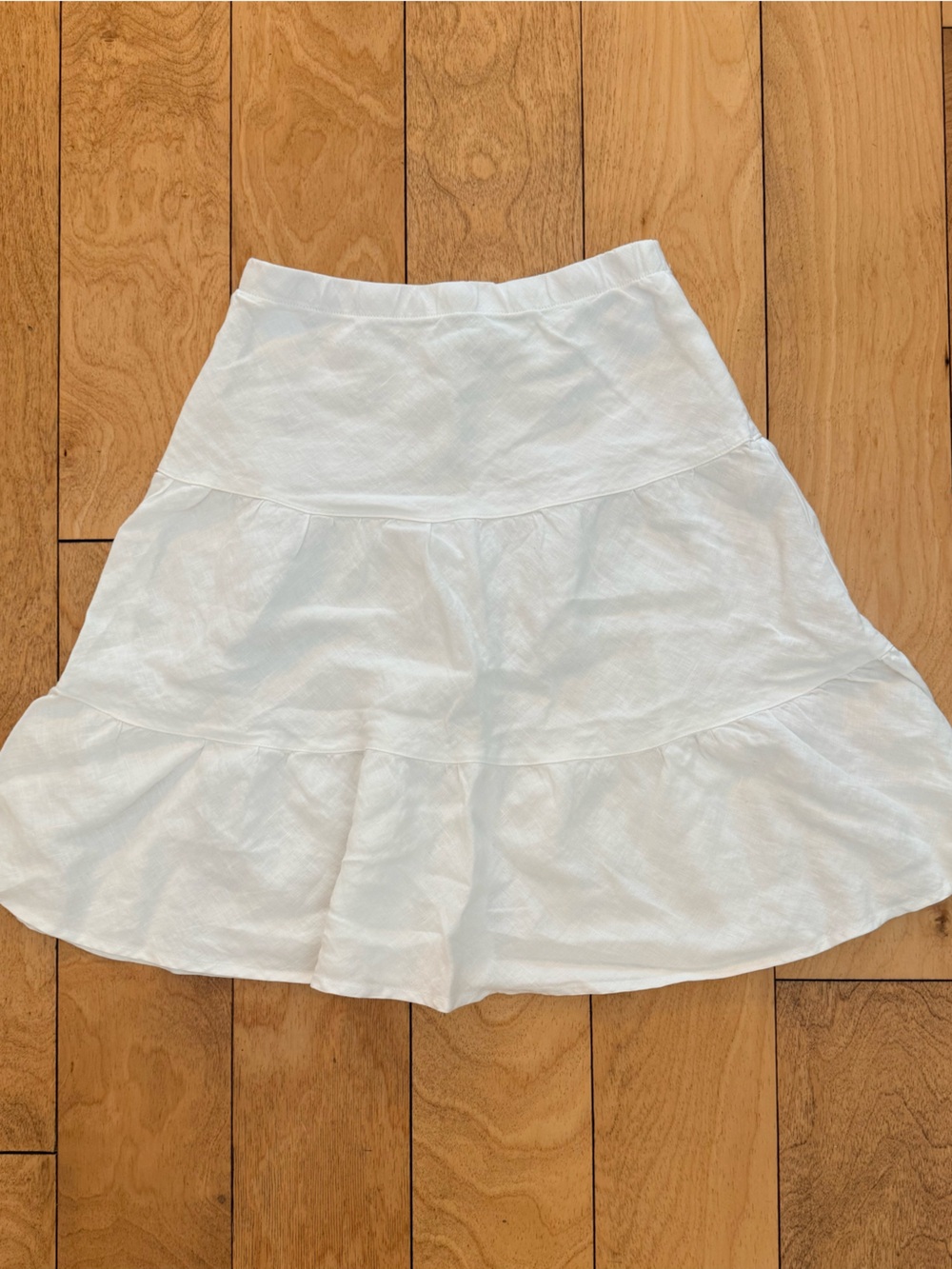 Allen Allen White Tiered Circle Skirt
